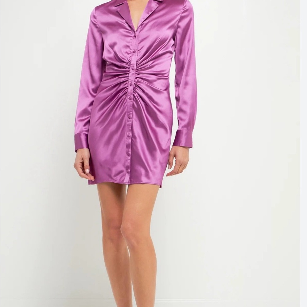 Endless Rose Fuchsia Satin Dress